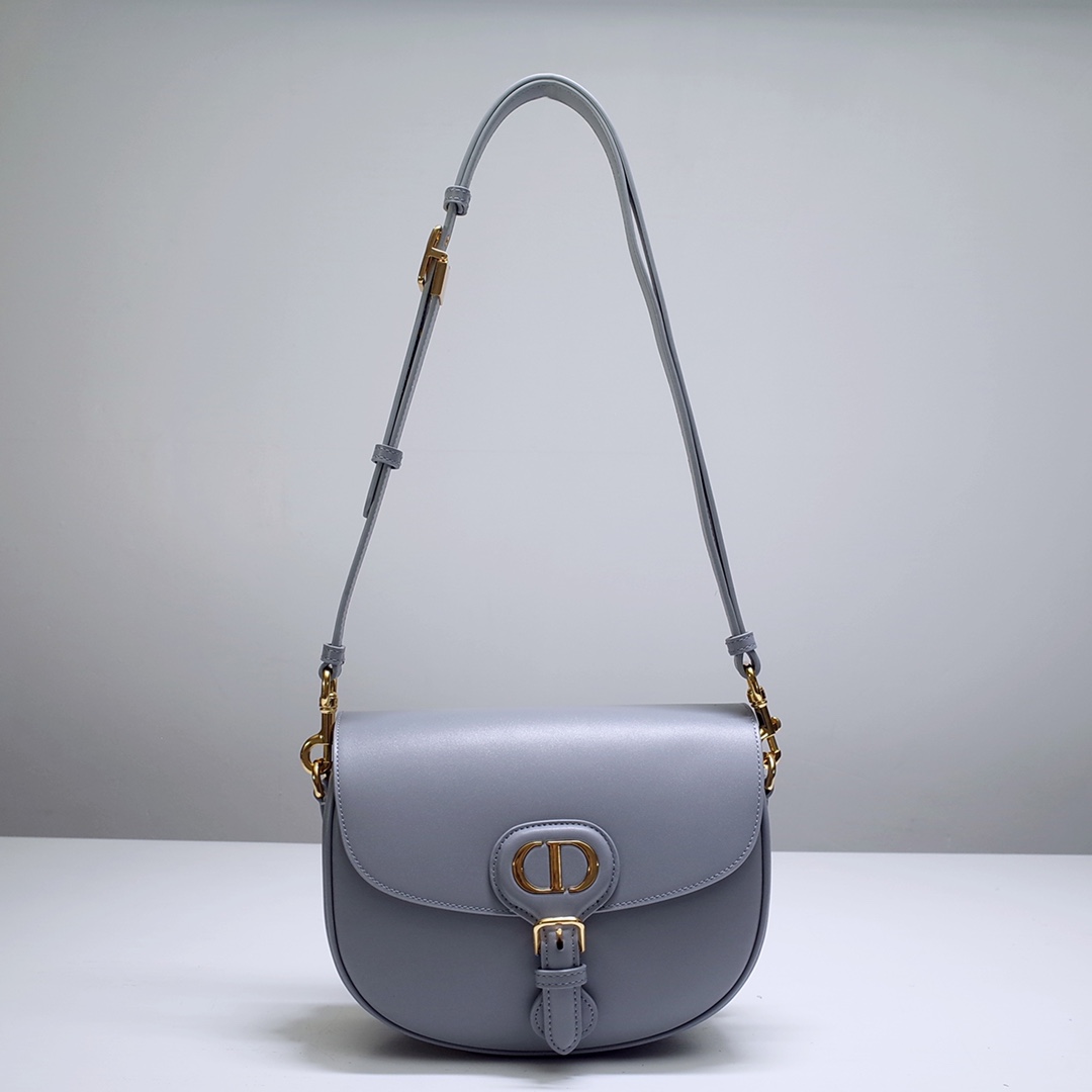 Medium Dior Bobby Bag Grey Box Calfskin